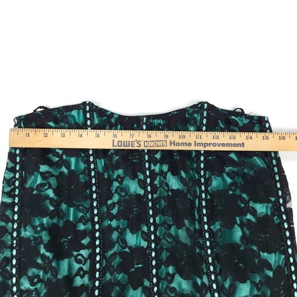 TORRID Strapless Boned Corset Ruffled Sheer Mesh Lace Plus Size 3X Teal Black - Picture 5 of 5